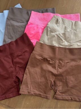 6 Assorted Women’s High-Waist Biker Shorts - Mixed Colors